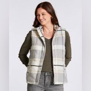 Thread & Supply Plaid Flannel Sherpa Lined Vest size Large